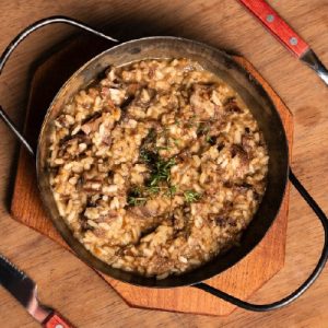 Arroz meloso de boletus